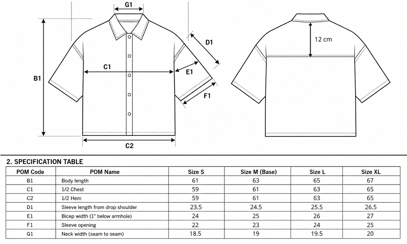 Guía de tallas de Tide Shirt