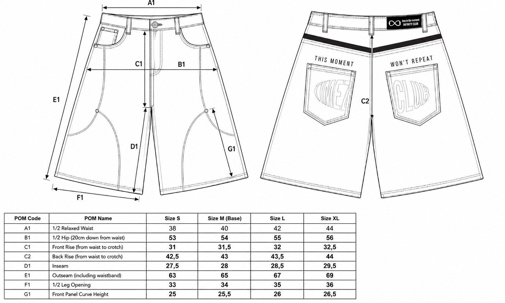 Guía de tallas de Wave Jorts